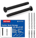 (300pcs) 1/4-20 x 2 1/2 Flat Head Thread Cutting Trailer Deck Screws, Type F, (Star - Six Lobe - Torx Drive), Black Phosphate Finish, Countersunk, T-30 Drive and 7/32 Drill bit