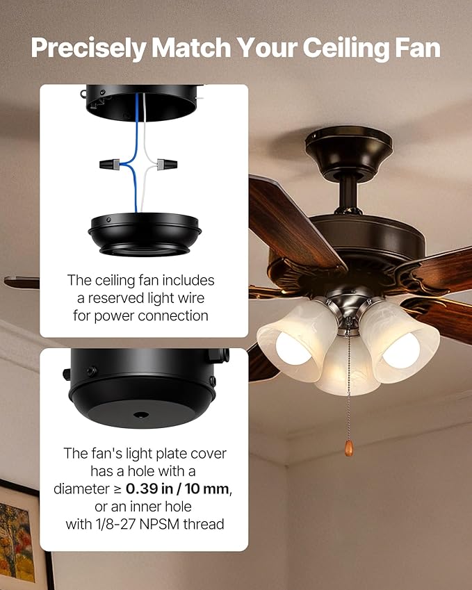 VEVOR Ceiling Fan Light Kit, Three-Light 3000K 750lm Fan Light Kit with Pull Chain, Replacement Fixture for Living Room, Bedroom, Dining Room, Home Decor, Cloud White Glass & Brushed Nickel Finish