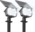 VOLISUN Solar Spotlight Outdoor, IP67 Waterproof Solar Landscape Spot Lights，Uplights for Yard Garden Pathway - 2 Pack (Cool White) 27 LED 3 Lighting Modes