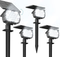 VOLISUN Solar Spotlight Outdoor, IP67 Waterproof Solar Landscape Spot Lights，Uplights for Yard Garden Pathway - 4 Pack (Cool White) 27 LED 3 Lighting Modes