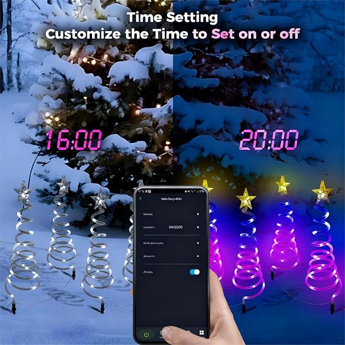 4 Pack Christmas Pathway Lights Outdoor, Spiral Christmas Tree Path Lights, Waterproof Yard Decorations, Spiral Lighted Christmas Tree Lights for Pathway, Patio, Backyard, Garden, Party Holiday Decor