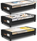 SpaceHacks Under Bed Storage with Wheels 3Pack Storage Containers with Clear Window&Label Under Bed Drawers Rolling Under Bed Storage for Clothes,Shoes, Blankets (30.71 x 16.93 x 6.69 in, Black)