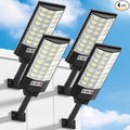 Solar Street Lights Outdoor, Solar Lamp IP66 Waterproof Security Flood Light Dusk to Dawn, Motion Sensor with Remote Control for Yard Garden Garage Parking Lot, 4 Pack