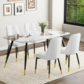 Modern Dining Table Set for 4, 62'' Sintered Stone Dining Table with 4 Chairs, Easy to Assemble