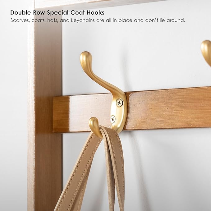 Modern Free Standing Rattan Coat Rack with 3 Flip Drawers 3Tier Shoe Storage Organizer for Entrance Hallway Natural and Stylish Design(70x17x186cm)