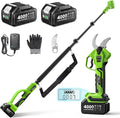 2-in-1 Electric Pruning Shears Cordless: 1.6" Cutting Diameter Brushless Pole Pruner - 2 x 4.0Ah Batteries, Extra SK5 Blade, 4 Cutting Modes Branches Cutter for Flower Tree Trimming