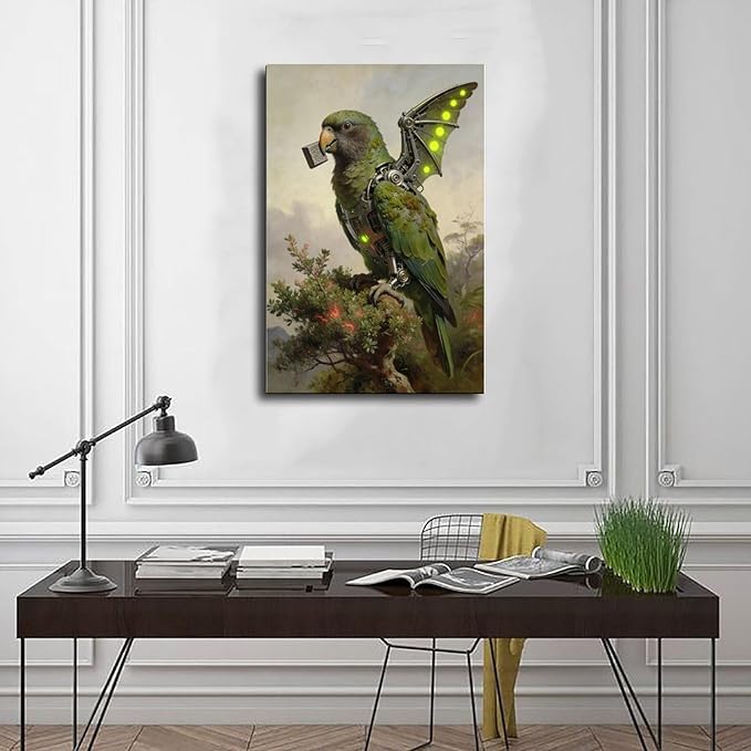 Framed Mechanical Fantasy Wall Art for Modern Living Room Industrial Sci Fi Decor Statement Piece 12x18inch(30x45cm)