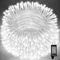 LAMPHOME 33ft Christmas Decorative Mini Lights, 100 LED Transparent Wire Fairy Starry String Lights Plug in, 16 Lighting Modes, for Indoor Outdoor Xmas Tree Wedding Party Decoration (White)