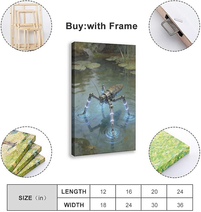 Framed Modern Sci Fi Wall Art for Living Room And Studio Futuristic Minimalist Decor 20x30inch(50x75cm)