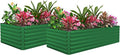 FOOWIN 2pcs 8x4x2ft Galvanized Raised Garden Bed, Planter Raised Garden Boxes Outdoor, Large Metal Raised Beds for Gardening, Garden Bed for Vegetables, Flowers, Herb,478 Gallon Capacity, Green