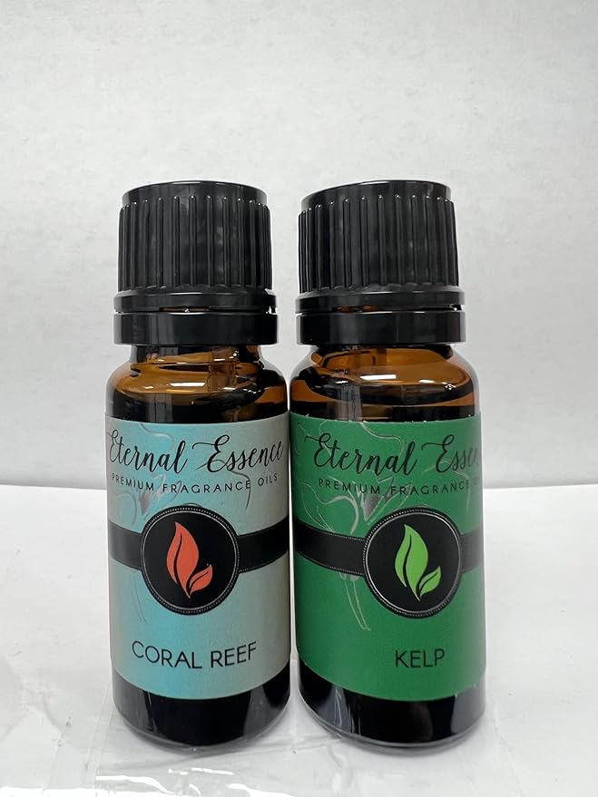Eternal Essence Oils 2 Pack 10ml Premium Fragrance Oil - Coral Reef & Kelp - for Candle, Soap Making, Aromatherapy, Diffusers, Home Care, & Humidifiers