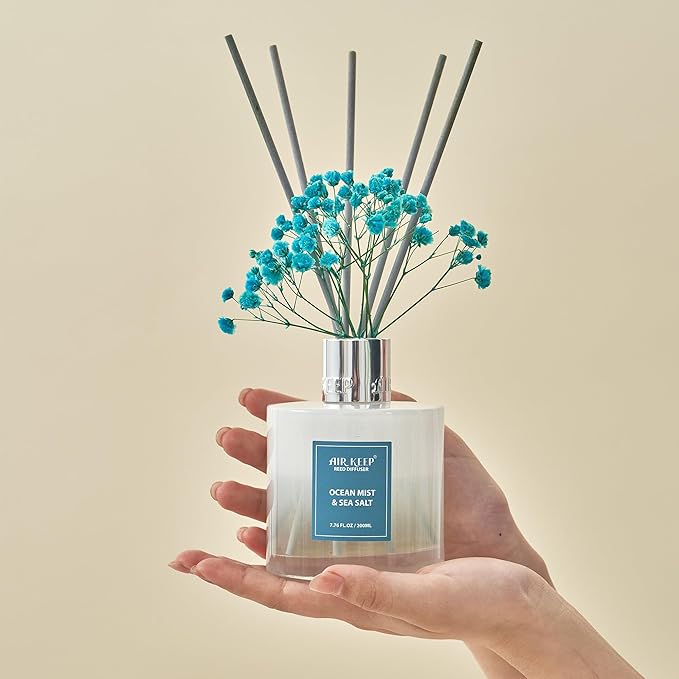 Airkeep Reed Diffuser Set/Ocean Mist&Sea Salt/6.76 fl oz(200ml)/1 Pack/Home & Office Decor Aromatherapy Diffuser Oil Gift Set