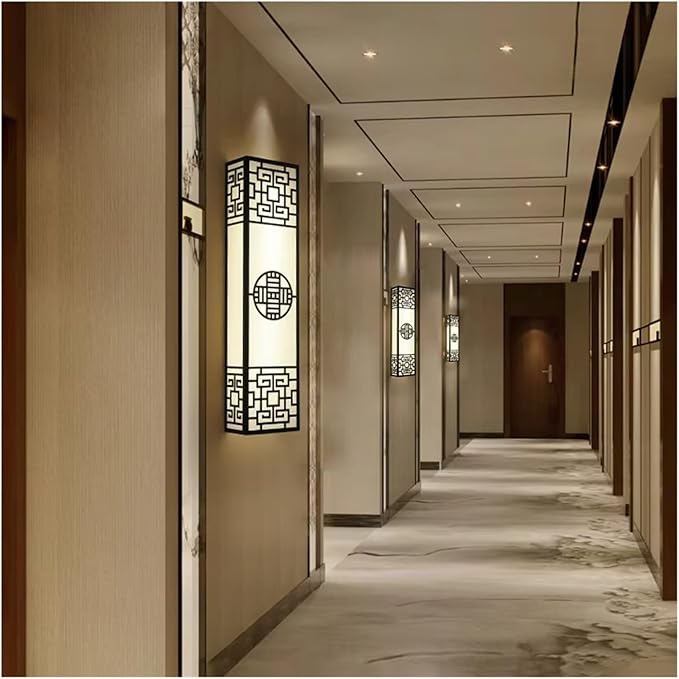 Chinese Style Bedroom Wall Lamp Strip Shaped Zen Background Wall Light Living Room Hallway Stairs Hotel Wall Sconces,Modern