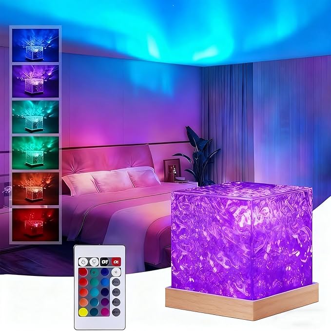 Magical Northern Lights For Your Room, Magic Northern Light, Aurora Night Light Projector With Remote Control, Color-Changing Mood Ocean Light For Home, Relaxation & Decor (16 Colors, Plug-in)