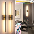 Battery Operated Wall Sconce Set Of 2, Wireless Wall light With Remote Control, 10000mAh Rechargeable Wall Sconce Up To 70 hrs Of Lighting Time, RGB Dimmable Wall Lamp For Bedroom Hallway, 360°Rotate