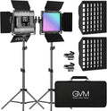 GVM 850D RGB LED Video Lights with 2 Softboxes Stand, 360 ° Full Color Video Lighting Panel with App Control,2 Packs Photography Lighting Kit 40W CRI 97+ for Web Conference, YouTube, Studio, Zoom