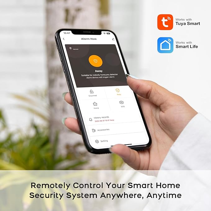 PGST Home Security System,DIY Wireless Home Alarm System for Home Security with Door Motion Sensors,Smart Keypad,Remote,No Subscription Fee (8 Contact Sensor + 2 Motion Sensor + 1 PTZ Camera)