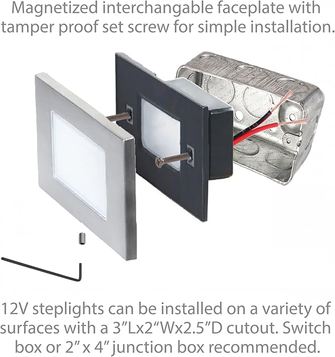 WAC Landscape Lighting, LEDme 120V LED Horizontal Scoop Indoor and Outdoor Step and Wall Light 3000K Built-in LED in Black