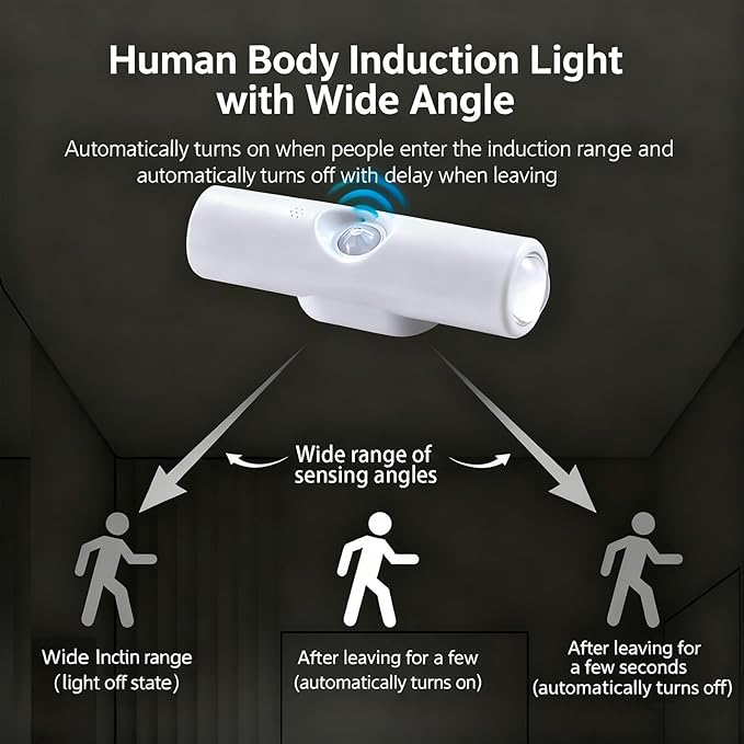 Rechargeable Smart LED Motion Sensor Ambient Light, Punch-Free Color Changing Motion Sensor Light for Stairs, Wardrobe, Cabinet (6Pcs,Wood, 7-Color Changing)