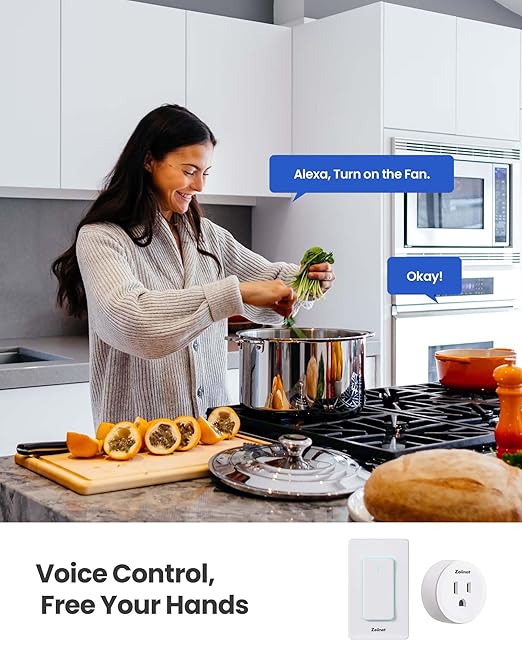 Smart Plug Switch, 2.4G WiFi Outlet Time Switch, Compatible with Alexa, Google Home, Smart Life & IFTTT APP, Voice Control & Timer, Buckle Design & Removable, No Hub Needed, Programmable