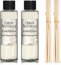 Urban Naturals Gardenia Scented Oil Reed Diffuser Refill | Includes a Free Set of Reed Sticks! Jasmine, Ylang Ylang, Tuberose & Amber Notes, 4 oz (2 Pack)