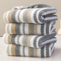 Beige Striped Hand Towels, Bathroom Hand Towels Set of 4, Soft Towel Set
