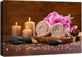 wall26 Canvas Print Wall Art Meditation Orchid Flower Massage Stones Zen Candles Nature Wilderness Photography Realism Rustic Landscape Colorful Multicolor for Living Room, Bedroom, Bathroom - 24"x36"