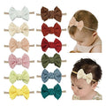 Baby Girl Knitting Hair Bow Headband Nylon Elastic Hair Bands 12Pcs Fall WInter Hair Accessories for Newborn Toddlers (knitted 12pcs)