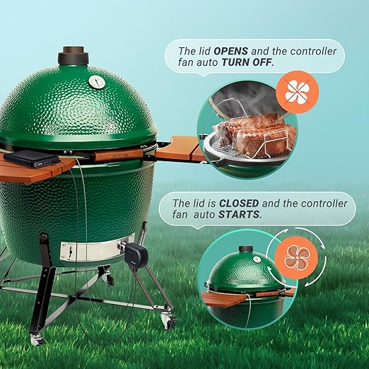 Wi-Fi & Bluetooth BBQ Smoker Temperature Controller with Automatic Smoker Fan, INKBIRD ISC-027BW Grill Thermometer with 4 Probes for Big Green Egg, Kamado Joe, Primo, Vision Grill, Akorn Kamado, Weber