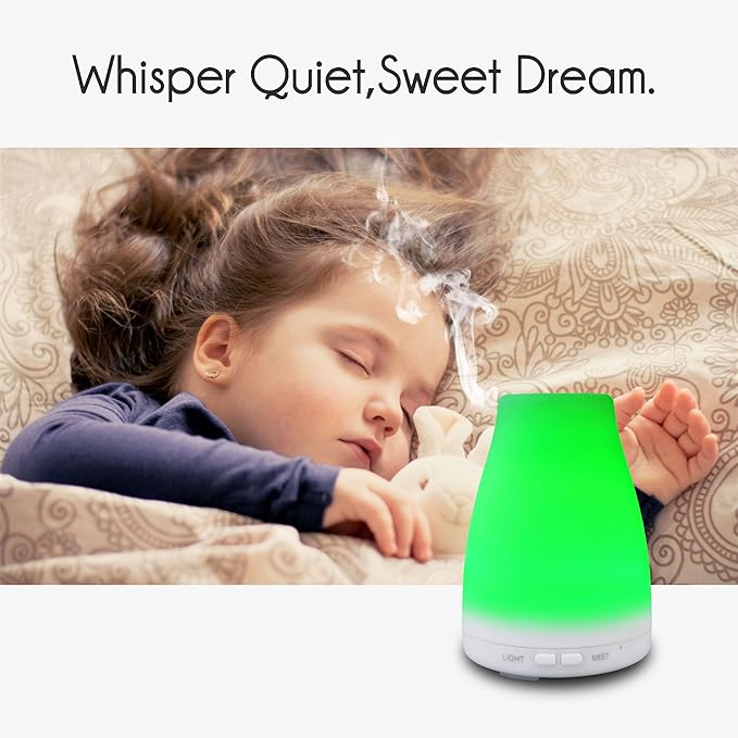 EcoGecko Aromatherapy Essential Oil Diffuser, Aroma Oil Diffuser Cool Mist Humidifier with Timer, 7 Color LED Lights, Auto Shut-Off for Home Bedroom Office