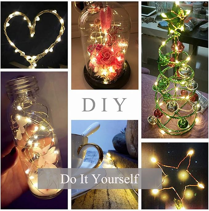 2 Pack 220 LED Firefly Bunch Lights Battery Operated, 8 Flashing Modes Waterproof Copper Wire Waterfall Lights, Remote Controlled Timer and Hooks, Fairy Lights for Indoor Outdoor Decor (Warm White)