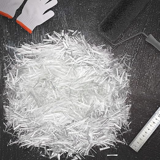 NEZUIBAN 9.8LB Fiberglass for Concrete Cement Mortar Mix, Fiber Reinforcement for Anti-Seepage and Anti-Cracking, Glass Fibers Concrete for Building Walls Garden Floor (3/4", 19 mm)
