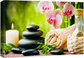wall26 Canvas Print Wall Art Massage Stones Zen Pink Orchid Flower Plants Candles Nature Wilderness Photography Realism Rustic Landscape Colorful for Living Room, Bedroom, Bathroom, Office - 32"x48"