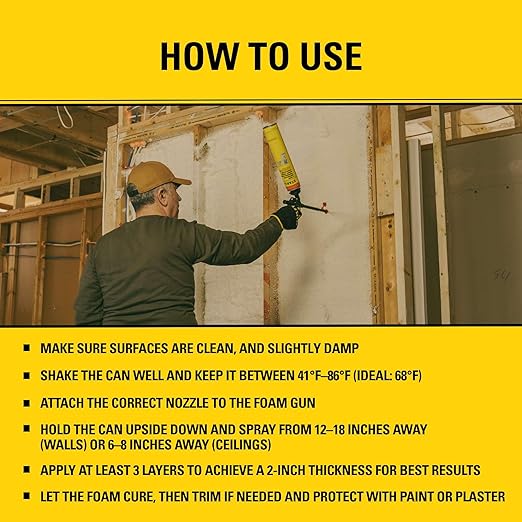 STANLEY F 990P Supercoat Spray Foam Insulation - Closed Cell Spray Foam Covers Up to 3840 Sq.Ft.,(11.32/2 inch R-Value), Gun Use, Gun Not Included, 27.1 oz, 192 Pack