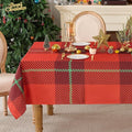Christmas Tablecloth Rectangular 60x84 Inch Tablecloths for 4ft Waterproof, Machine Washable Polyester Table Cover for Xmas Party, Winter Holiday Home Decoration in Festive Checkered Red 1pack