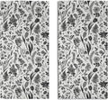 Spring Floral Hand Towels for Bathroom Set of 2 Black Grey White Flower Leaves