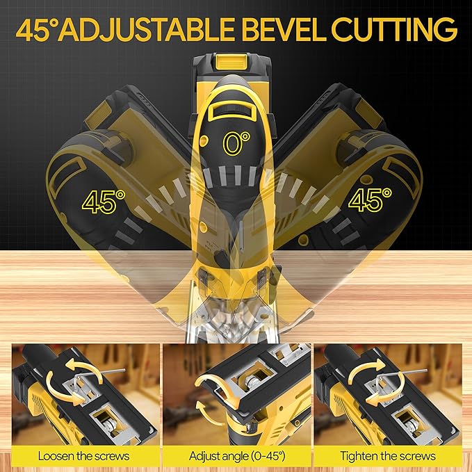 Cordless Jig Saw Compatible with Dewalt 20v Max Battery(No Battery) Brushless Jigsaw, Variable Speed, 45° Beveled Cuts, 3 Orbital Action, with Jigsaw Blades for Straight/Curve/Circle Cutting