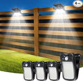 Clip on Solar Lights Outdoor, 3 Modes Solar Motion Sensor Lights Outdoor, 60LEDs 500LM Solar Powered Security Lights for Fence, Deck, Garage, Camping, USB Charging, 4 Black