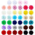 Cinaci 40 Pieces 5cm/2" Solid Chiffon Flower Hair Clips Barrettes Non Slip Floral Hair Pins Accessories for Baby Girls Toddlers Kids Teens