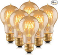 Warm Incandescent Light Bulbs 60 Watt,A19/A60 Vintage Style Edison Bulbs E26,Soft Yellow Light Bulbs,Amber Bulbs,Retro Light Bulb Old Fashioned,Halogen Dimmable Edison Bulb Squirrel Cage