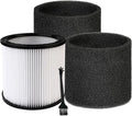 Shop-Vac 90304 Cartridge Filter and 90585 Foam Sleeve Filter, for Most Shop-Vac Wet/Dry Vacuum Cleaners 5 Gallon and Above, Brush Tool Included, Replace Parts # 9058500,9030400,9034400, 3 Pieces