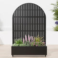 Casaphoria Raised Garden Bed Metal Planter Box with Trellis, 72"x47"x16" for Outdoor Climbing Plants, Flowers Vegetables and Vines Privacy Screen with Wheels and Drainage Holes(Black Vertical)