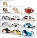 12 Pack Clear Shoe Boxes for Sneakers, Size 12 Acrylic Shoe Storage Under Bed Stackable Handbag Organizer with Magnetic Lid Collection Acrylic Display Case