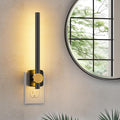 L LOHAS LED Night Light, Night Lights Plug into Wall, Dimmable Night Light 0-200LM, Nightlight Black and Gold Vanity Light Bar for Bathroom Bedroom, Soft White 3000K, Dusk to Dawn Sensor, 1Pack