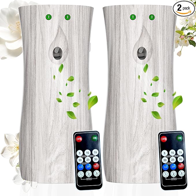 Automatic Air Freshener Spray Dispenser (2-pack), Wall Mounted or Freestanding Sprayer Holder, Multiple Time Settings, Commercial and Home Use in Bathrooms, Offices, Living Rooms, etc (BHW, 1121)