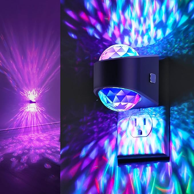 Night Lights Plug into Wall, Star Projector for Bedroom, Night Light Projector for Kids, 9-Color RGB Galaxy Nightlight with Dusk to Dawn Sensor for Bathroom, Home Gaming Room Decor, Christmas Gifts