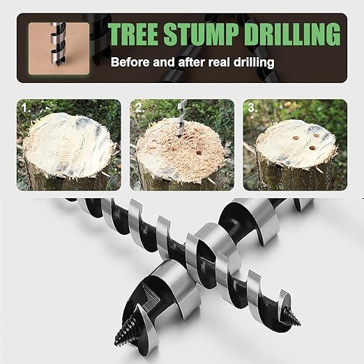 1-3/16 x 23.6 inch Auger Drill Bit for Wood,30mm x 600mm Hex Shank Ship Auger Bit for Soft Hard Wood, Plastic, Composite Materials and DIY Projects 1-3/16" (30mm)