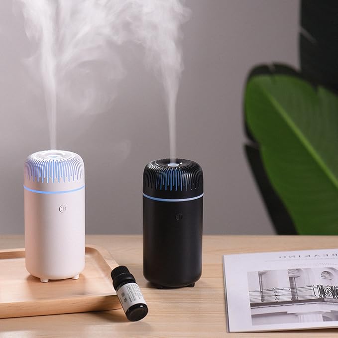 Car Diffuser Humidifier USB Aromatherapy Essential Oil Air Freshener USB Cool Mist Mini Portable Diffuser for Car Home Office Bedroom (White)