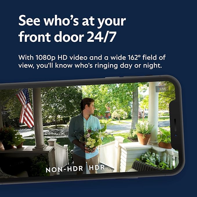 SimpliSafe Wired Doorbell,1080p - Compatible with SimpliSafe Home Security System - Latest Gen