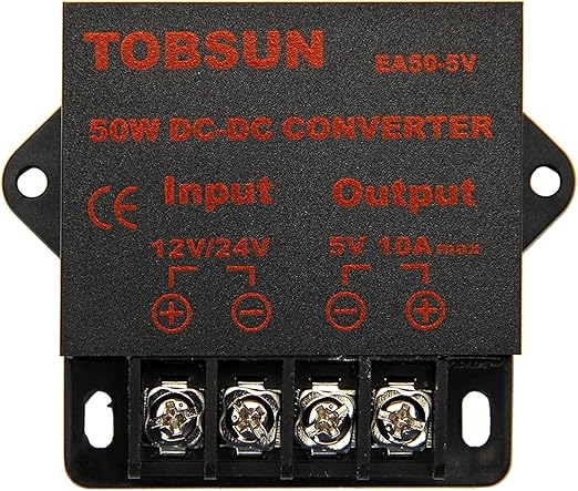 DC 12V/24V to 5V 10A Converter - Voltage Regulator Step Down Buck Converter Power Supply Transformer (12V/24V to 5V 10A)